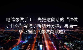 电鸽像做手工：先把这段话的“谁做了什么”写清了吗切开分块，再画一条证据链（像做阅读题）