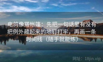 电鸽像搭帐篷：先把一句话里有没有把例外藏起来的地钉打牢，再画一条时间线（随手就能练）